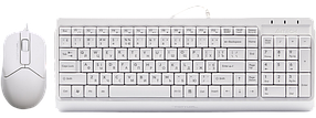 Комплект (клавіатура, миша) A4Tech F1512 White
