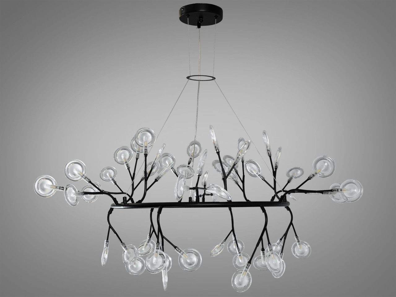 Люстра в зал на 54 лампочки Diasha Y889-54CBK, фото 1