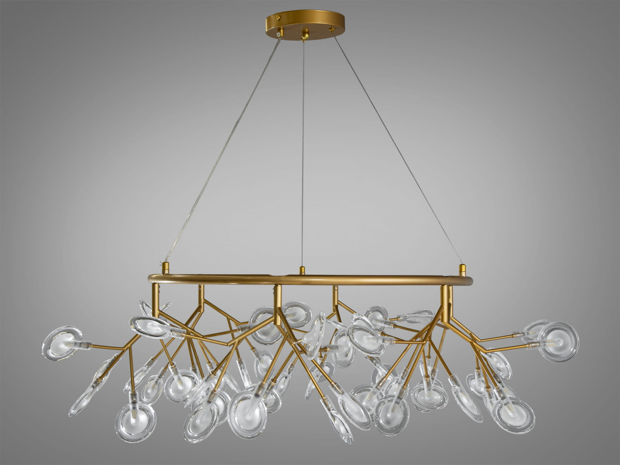 Декоративна люстра в зал 54 лампочки Diasha Y887-54CGD, фото 1