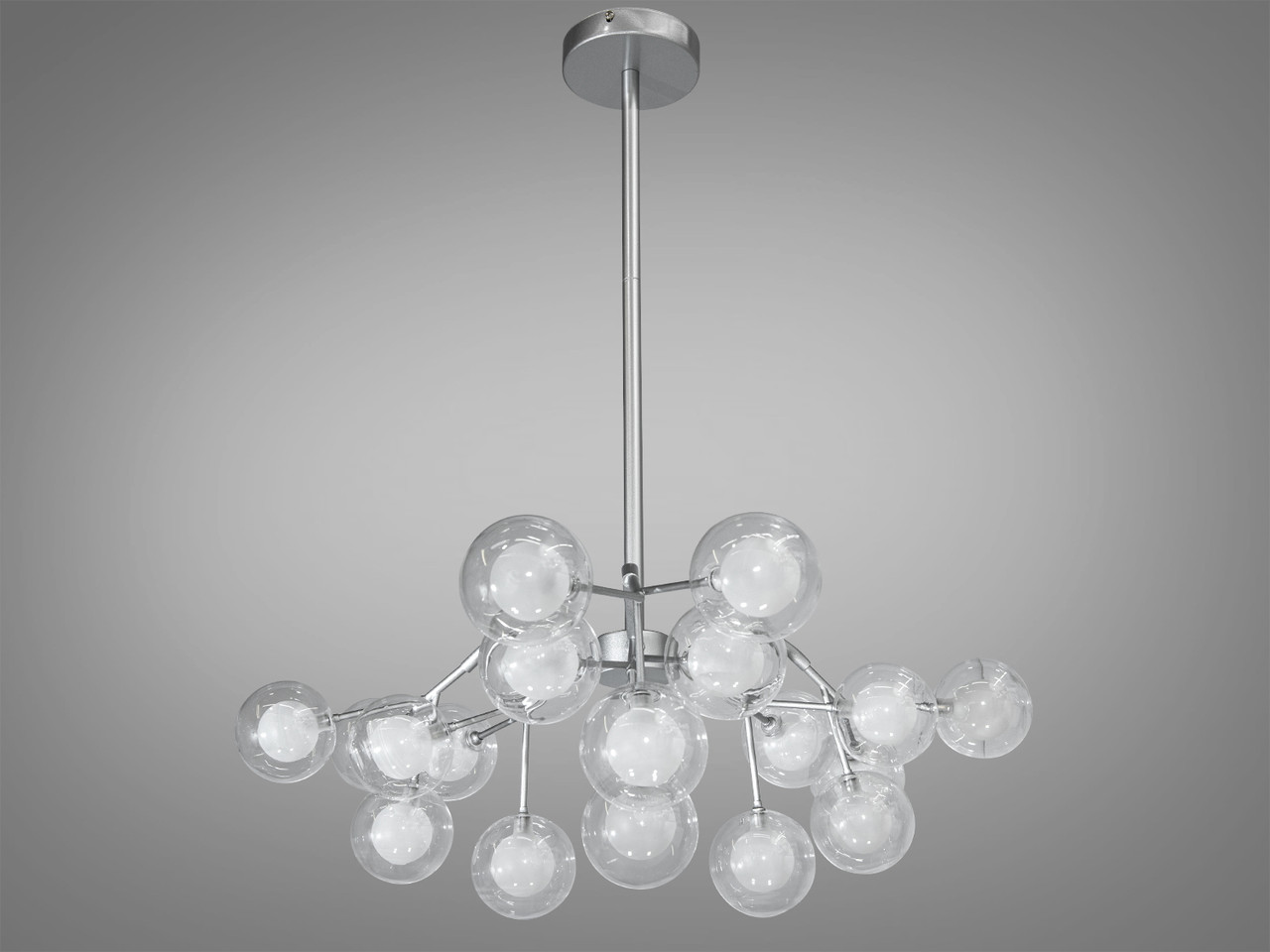 Люстра в зал 18 лампочки, хром сатин Diasha 886-18BSL, фото 1