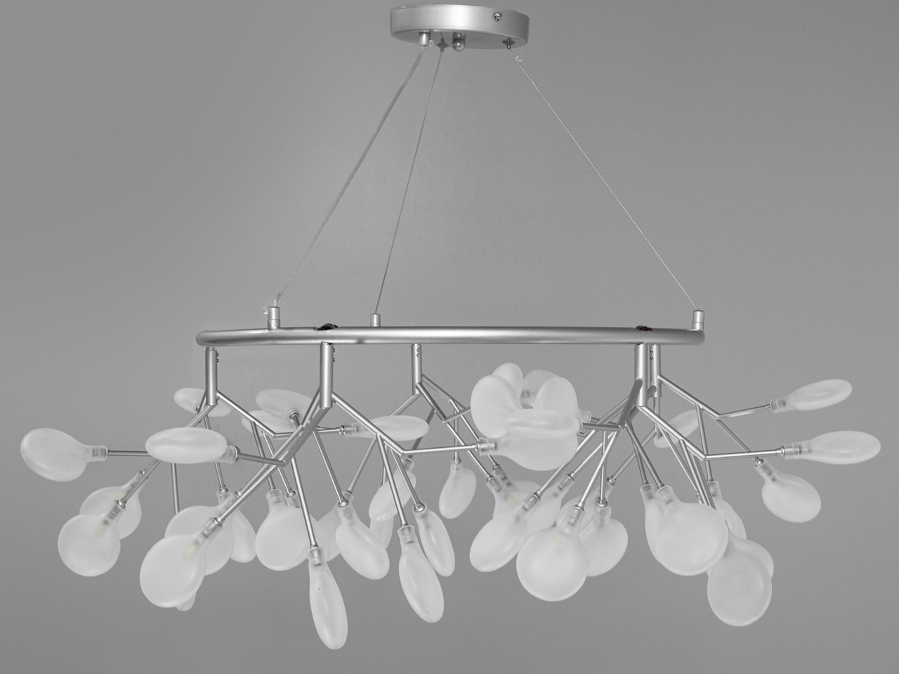 Декоративная люстра в зал 45 лампочки, срібна Diasha Y887-45ASL, фото 1