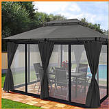 Москітна сітка 1.6х30 м (сіра) для вікон, балконів, альтанок, антимоскітна сітка Shadow, рулонні москітки, фото 7