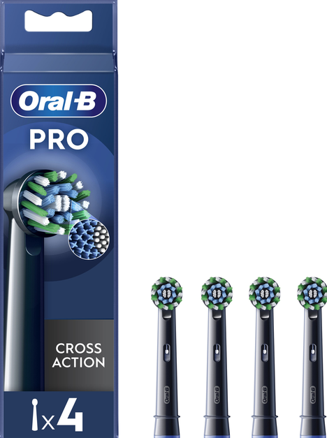 Насадки для електричної зубної щітки ORAL-B BRAUN Pro Cross Action Чорні, 4 шт, фото 1