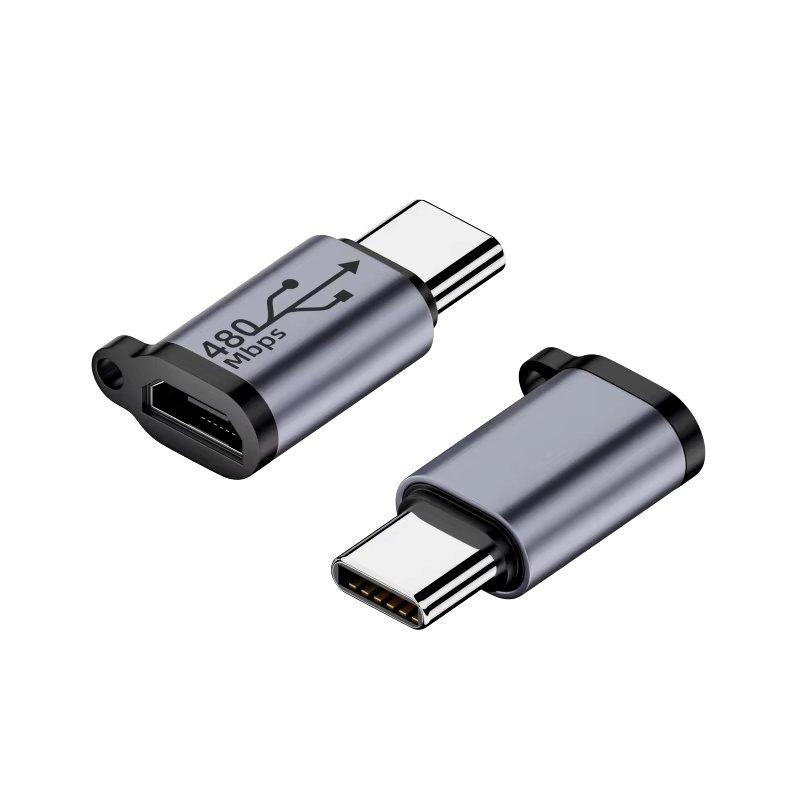 Перехідник, адаптер Micro USB (мама) - USB Type-C (тато) 18Вт 480 Мбіт/с