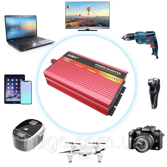 Преобразователь автомобильный напряжения инвертор AC/DC AR 2500W 24V, фото 5