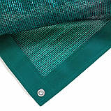 Затінювальна сітка 95% 6 м*6 м з люверсами для забору та захисту рослин від сонця, посилена, зелена, фото 2