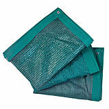 Затінювальна сітка 95% 6 м*6 м з люверсами для забору та захисту рослин від сонця, посилена, зелена, фото 4