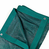 Затінювальна сітка 95% 6 м*6 м з люверсами для забору та захисту рослин від сонця, посилена, зелена, фото 6