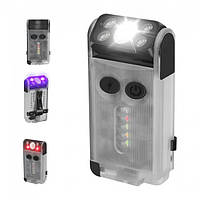 Ліхтар-брелок Boruit V30 повертається на 180° 900 Лм IP65 + Power Bank Прозорий