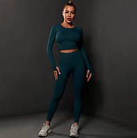 Жіночий костюм для фітнесу спортивний L зелений