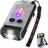 Ліхтар-брелок Boruit V30 повертається на 180° 900 Лм IP65 + Power Bank Прозорий, фото 3