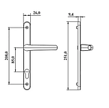 Нажимний гарнітур дверний ASTEX Antey з кріпильними гвинтами DHS 85/26/208 колір білий RAL 9016, фото 2