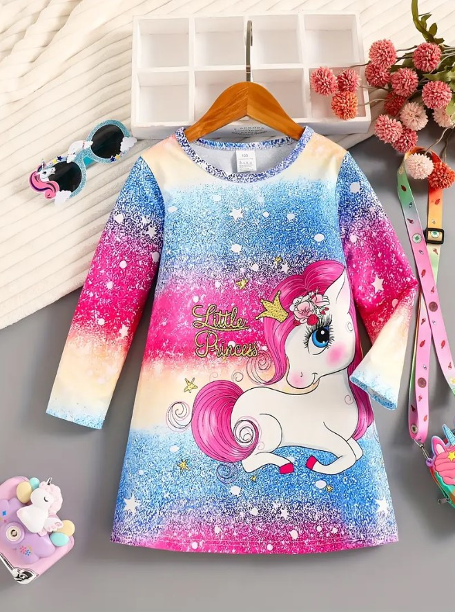 Плаття дитяче для дівчинки кольорове "Єдиноріг", фото 1
