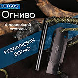 Огниво для розведення вогню LETGOS Magnesium Ferro Rod Fire Starter (10х100 мм) магнієве туристичне, Black, фото 4