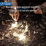 Огниво для розведення вогню LETGOS Magnesium Ferro Rod Fire Starter (10х100 мм) магнієве туристичне, Black, фото 5
