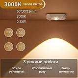 Мини світильник з датчиком руху NVC Lighting (3000К) компактний міні LED нічник на акумуляторі 400 мАч (3.7В), White, фото 2