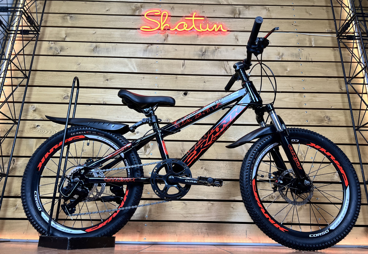 Дитячий велосипед 20" Corso Crank CR-20257 на зріст 110-125 см чорно-червоний