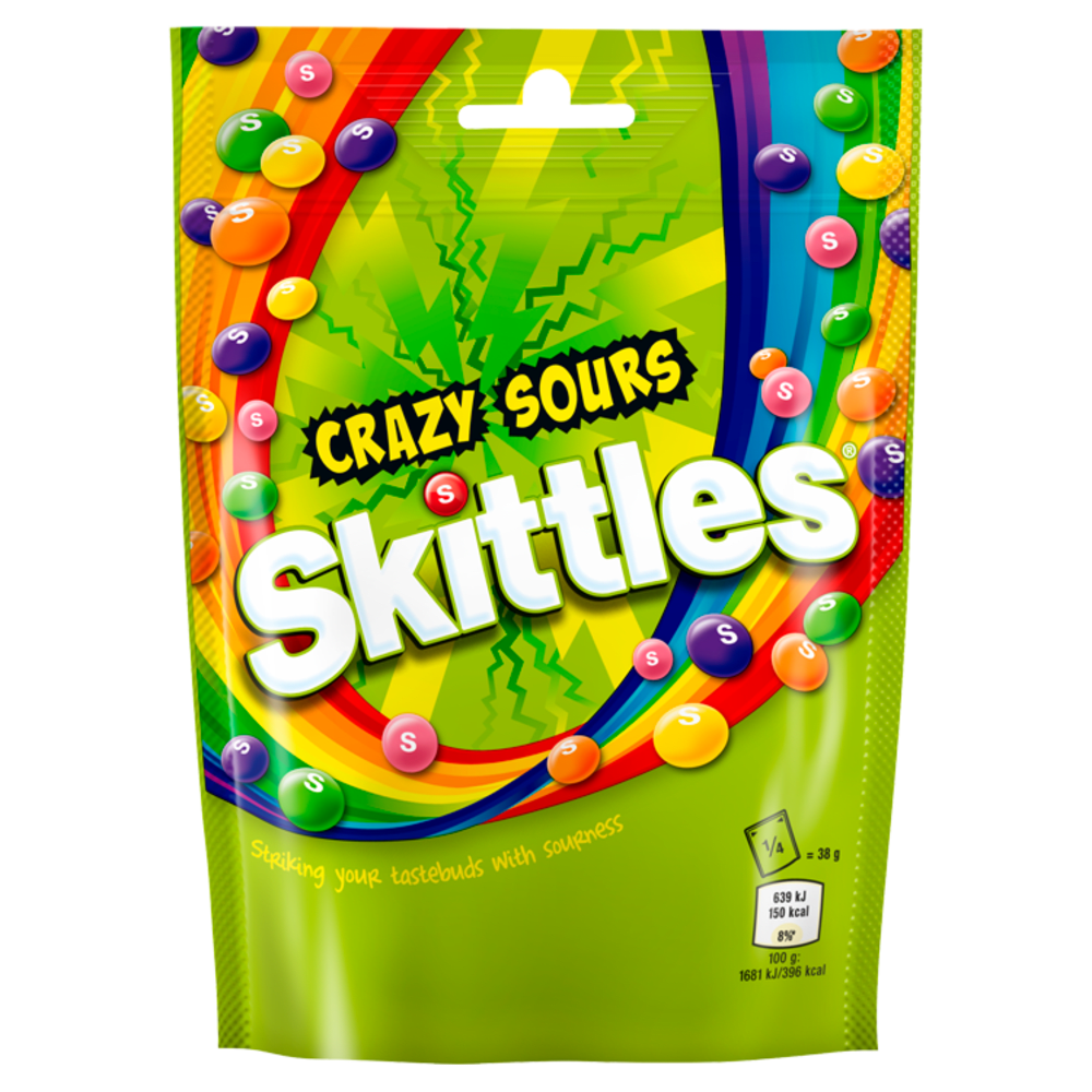 SKITTLES Crazy Sours Sweets Bag 152g