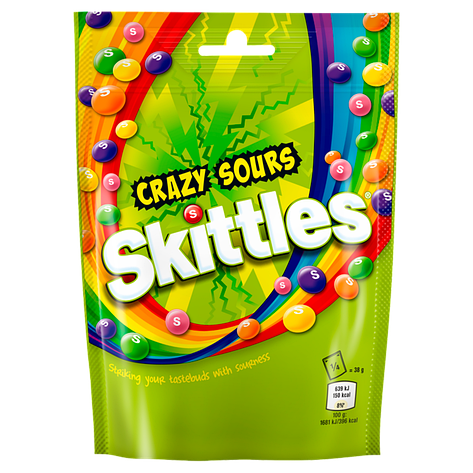 SKITTLES Crazy Sours Sweets Bag 152g, фото 1