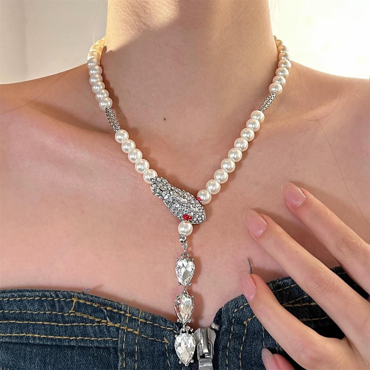 Чокер Набір Змія Підвіска, Сережки для Здоров'я, удачі та Багатства, фото 1