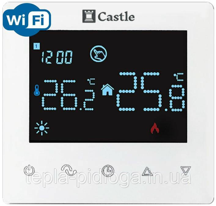 Терморегулятор програматор Castle AC606H БІЛИЙ/ ЧОРНИЙ WI-FI, фото 1