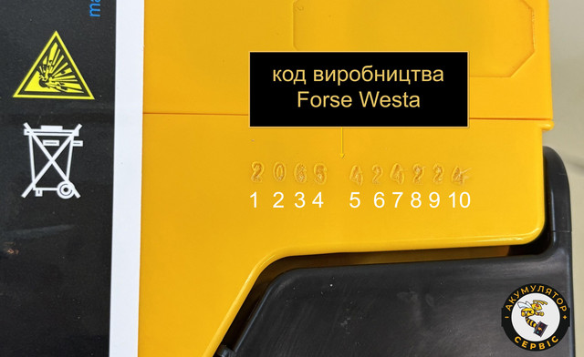 дата виробництва акумулятора Forse Westa