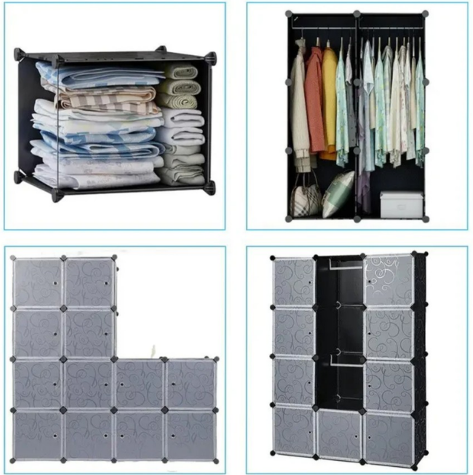 Пластикова шафа — органайзер для речей і взуття Storage Cube Cabinet 110х37х127 см, складана шафа органайзер
