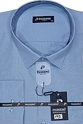 Сорочки чоловічі батал велетні Passero vd-0143 класична в клітку Туреччина, ошатна блакитна стильна