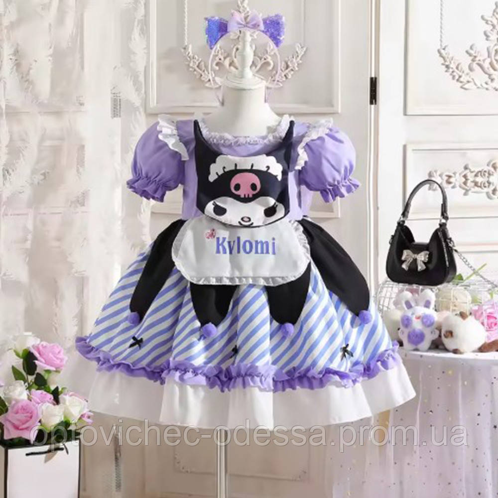 Сукня святкова для дівчаток в стилі Kuromi 150 см Фіолетовий Хіт продажу!