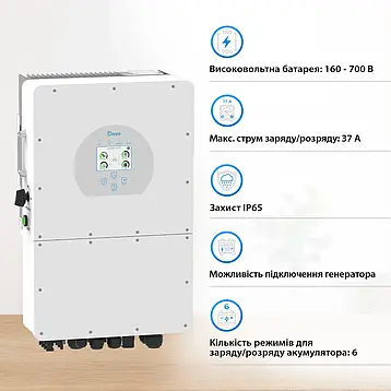 Гібридний інвертор DEYE SUN-15K-SG01HP3-EU-AM2 15 кВт Wi-Fi Трифазний, фото 3