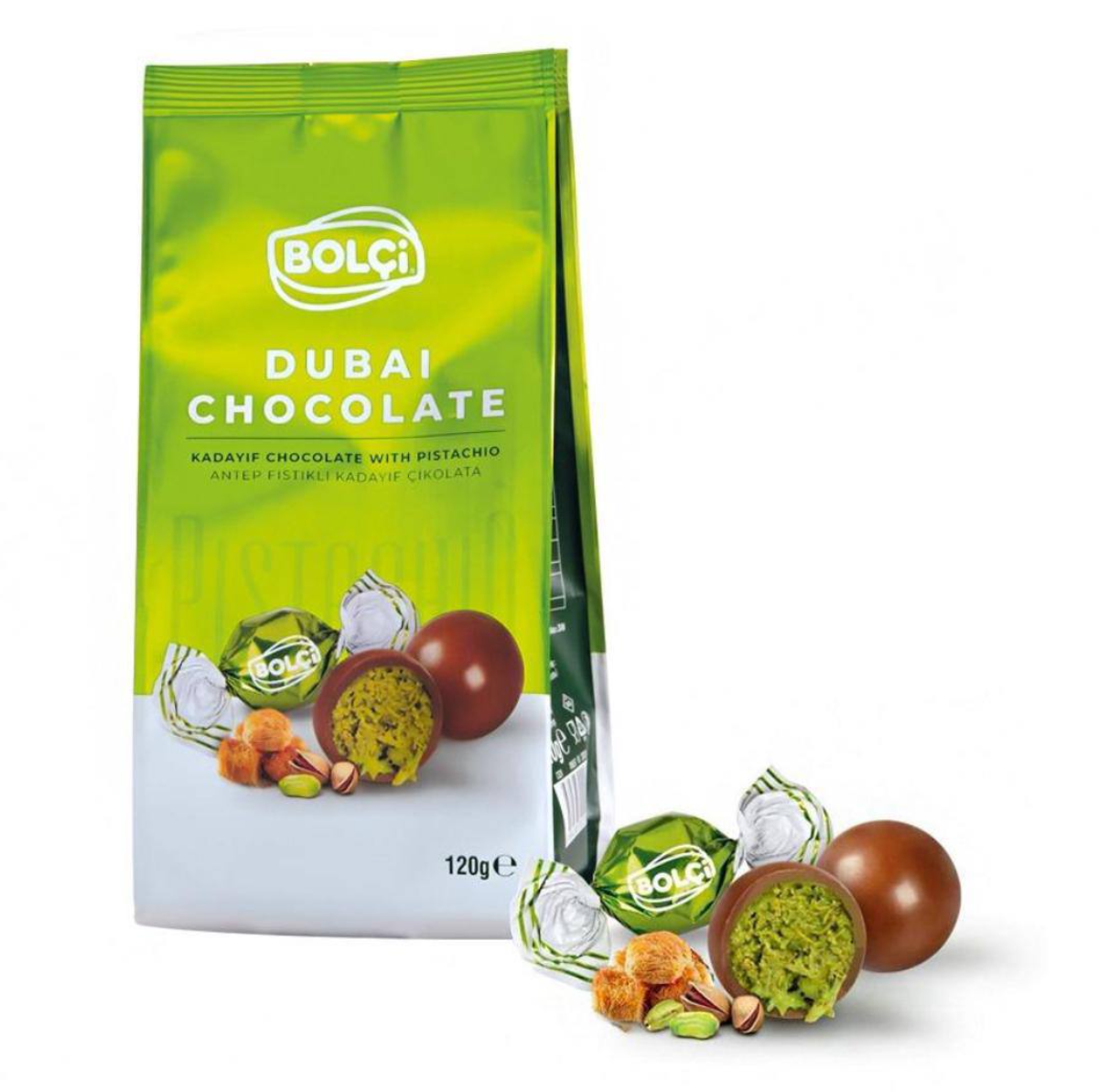 Дубайський шоколад міні цукерки Bolçi Dubai Schokolade Chocolate Kugeln 120г