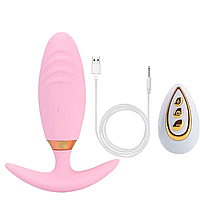 АНАЛЬНАЯ ПРОБКА С ВИБРАЦИЕЙ в комплекте с пультом управления. розовая