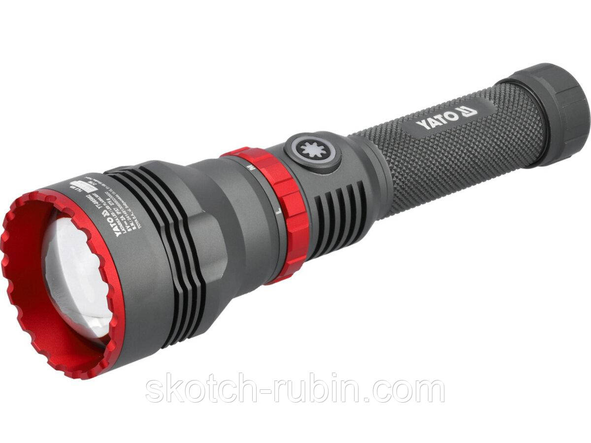Ліхтар ручний LED-діодний YATO Li-Ion 3.7 В, 4 АГод, 10Вт,  зарядка від USB-C [6/24]