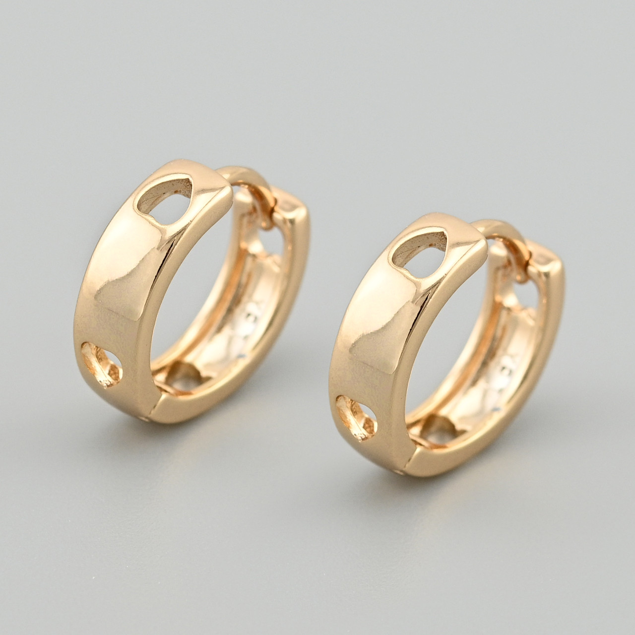 Сережки Дакота 49814 розмір 14х4 мм вага 2.3 г позолота 18К, фото 1