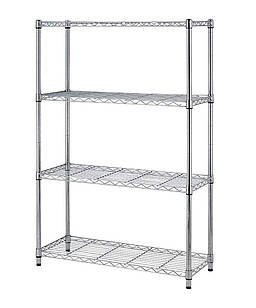 Стелаж металевий хромований, розбірний, на 4 полиці 90x45x152см, для дому, офісів, магазину (6L83618460)