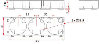 Кронштейн модульний для акумуляторів 33140 (трійна), фото 4