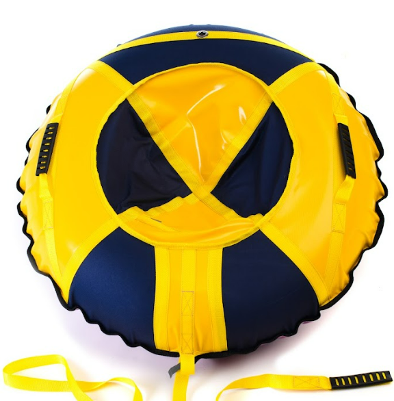 Тюбінг надувні санки, ватрушка діаметр 120 см - Синьо-Жовтий, фото 1