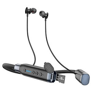 Бездротові навушники з мікрофоном вакуумні для бігу та спорту з MicroSD HOCO ES62 Pretty Чорні