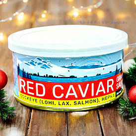 Ікра червона Нерки зерниста (імітація) "RED KAVIAR" 130 грамів (ключ + кришка).
