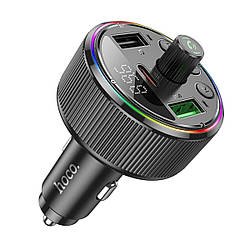 АЗП з FM-модулятором HOCO E82 Guerrero PD30W+QC3.0 car BT FM transmitter Black
