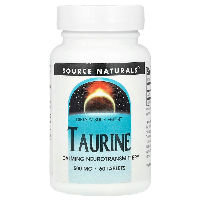 Таурин, 500 мг, Source Naturals, 60 таблеток