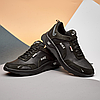 Чоловічі шкіряні кросівки (натуральна шкіра) чорні демісезонні для чоловіків на весну осінь, розміри 40-45, фото 3
