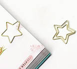 Скріпка фігурна зірка золота, фото 5