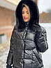 Зимова куртка з водовідштовхувальної плащової тканини з еко-хутром на капюшоні, фото 4