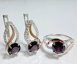 Срібний набір з золотими накладками