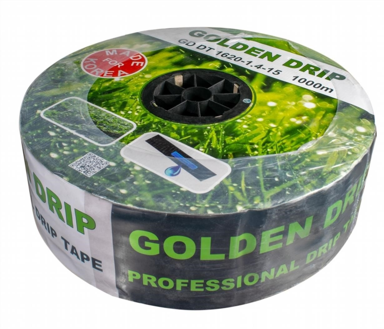 Крапельна стрічка 8 mil крок 15 см 1000 метрів еміттерна GOLDEN DRIP для крапельного поливання полуниці та рослин