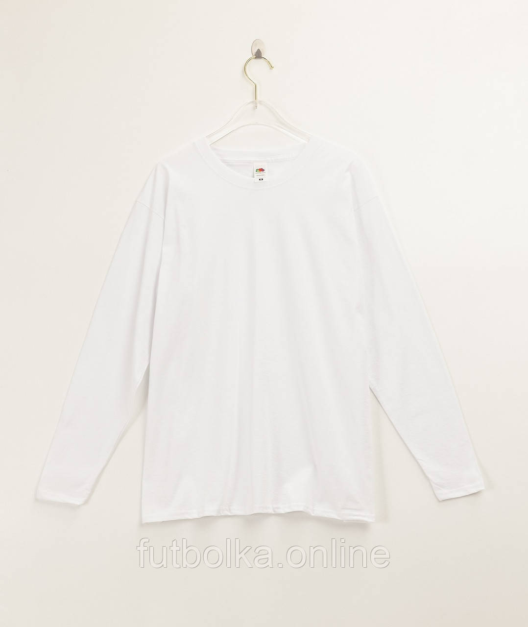 Біла чоловіча футболка з довгим рукавом базова Valueweight long sleeve Fruit of the loom