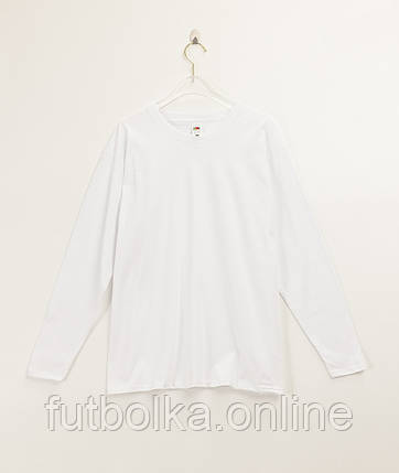 Біла чоловіча футболка з довгим рукавом базова Valueweight long sleeve Fruit of the loom, фото 1