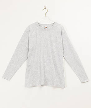 Сіро-Лілова чоловіча футболка з довгим рукавом базова Valueweight long sleeve Fruit of the loom, фото 1