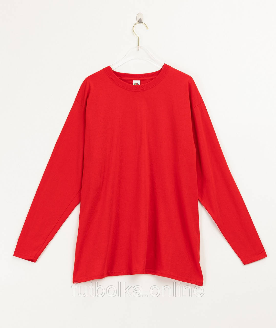 Червона чоловіча футболка з довгим рукавом базова Valueweight long sleeve Fruit of the loom